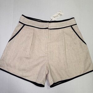 Strut & Bolt Linen-Blend Tailored Shorts Black Trim NWT Size L